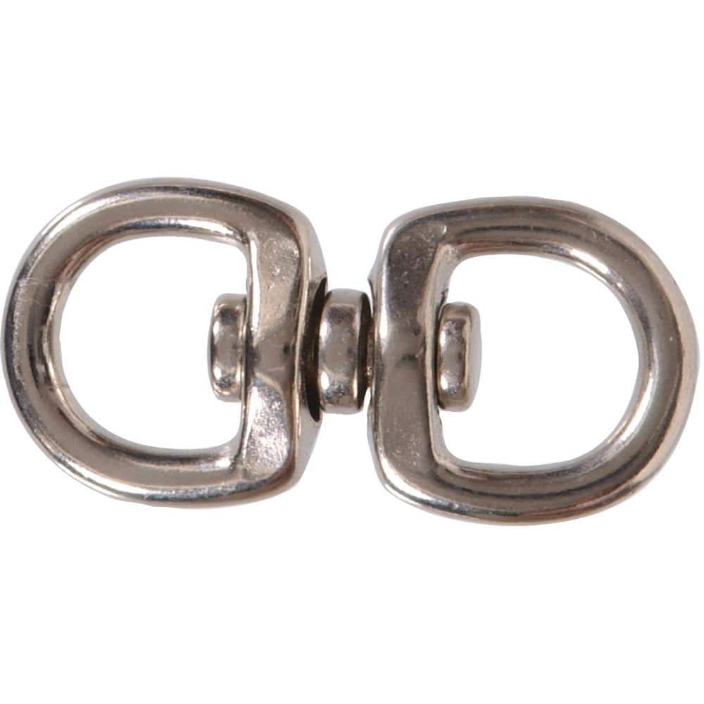 Hardware Essentials 3/4 x 2-3/4 in. Nickel Plated Double Swivel with Round Eyes (10-Pack) 321544