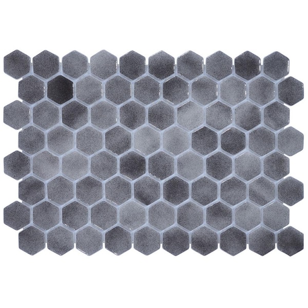 6 in. x 6 in. Glass Tile Love Forbidden Grey Mix Glossy Glass Wall and Floor Tile 0.25 sq. ft. Sample
