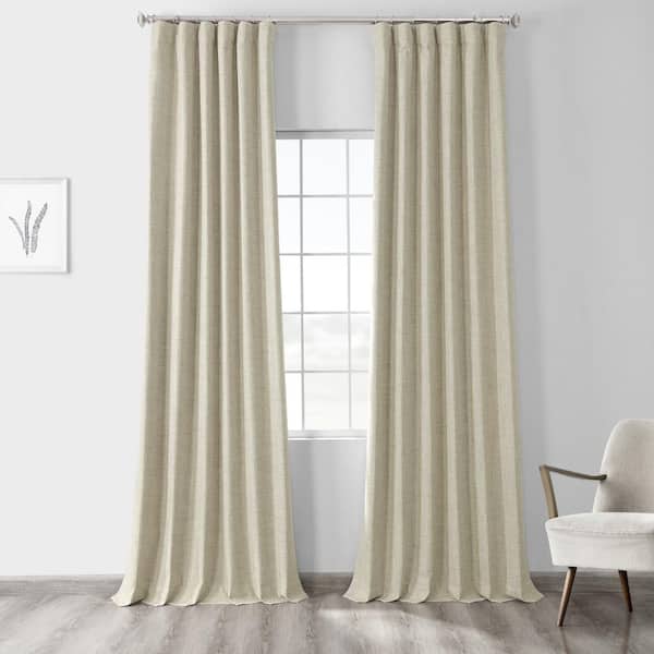 Exclusive Fabrics & Furnishings Toasted Tan Curtains Blackout Curtains - 50 in. W x 108 in. L Rod Pocket Single Panel Curtains and Drapes