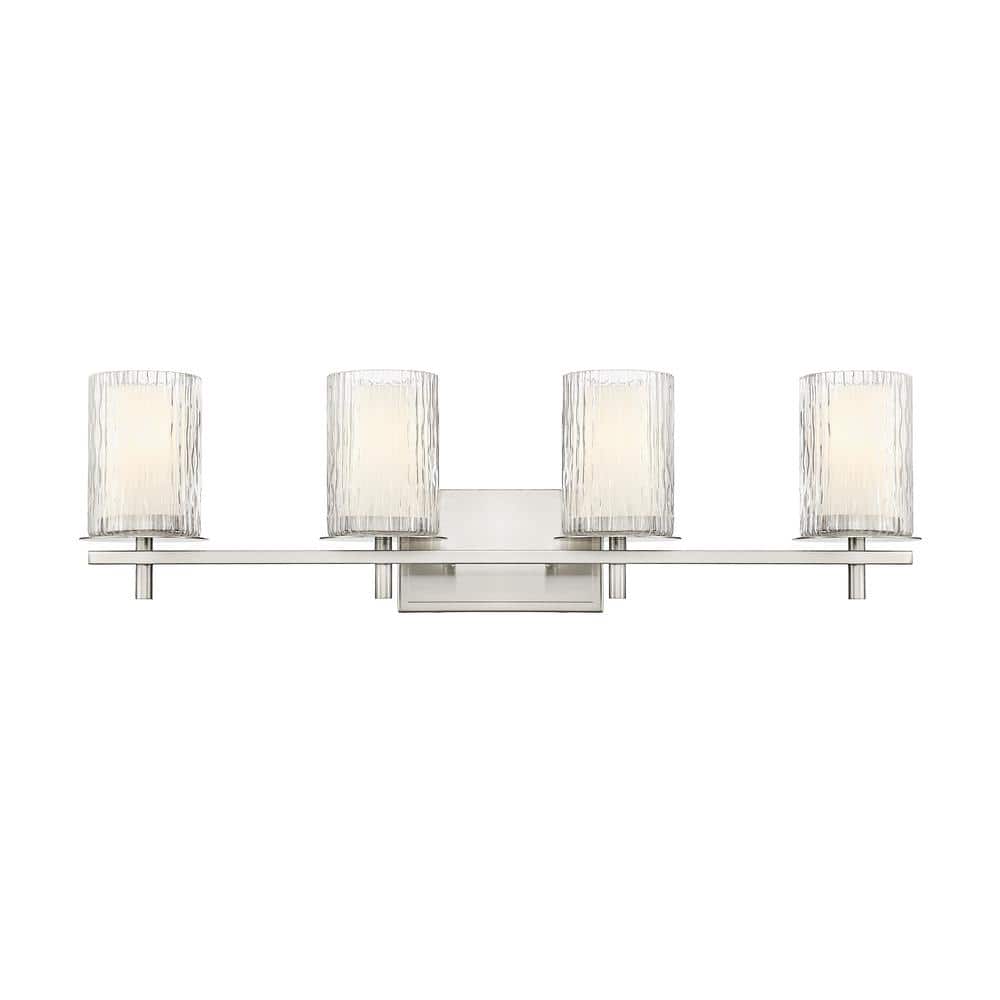 Brushed Nickel 31" 4-Light Cylinder Vanity Light