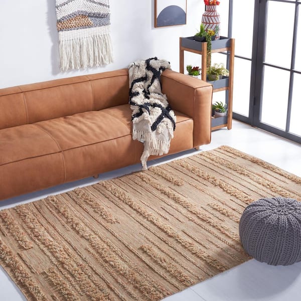 Vermont 6 ft. x 6 ft. Beige/Orange Marle High-Low Square Area Rug