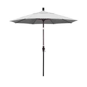 7.5 ft. Bronze Aluminum Market Patio Umbrella Collar Tilt Crank Lift in Natural Pacifica