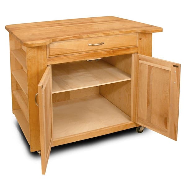 Shop our Create-a-Cart Solid Wood Natural Finish Kitchen Cart w/ Solid Wood  Natural Finish Top by