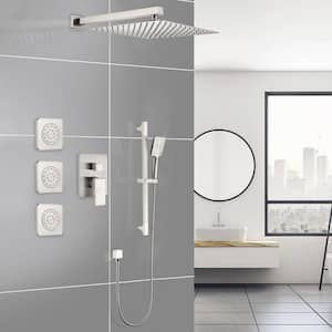 2-Handle 3-Spray Shower Faucet 2.0 GPM with Body Spray and Slide Bar in Brushed Nickel