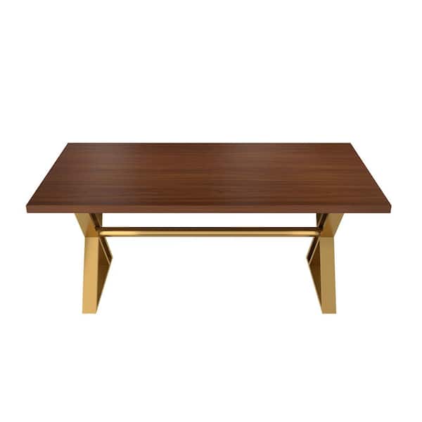 Clihome 7-Piece High-Grade Walnut Top Dining Table and Beige Chair Set Seats 6