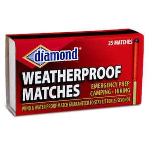 Weatherproof Matches, Wind and Waterproof Match for Camping, Hiking and Emergency Prep (25-Count)