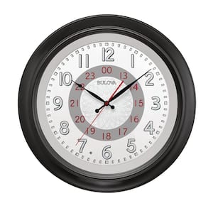 The First Responder 18 in. wall clock in black molded case with lighted dial and silent sweep second hand