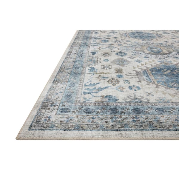 Heidi Ivory/Ocean 7 ft. 6 in. x 9 ft. 6 in. Persian Printed Area Rug