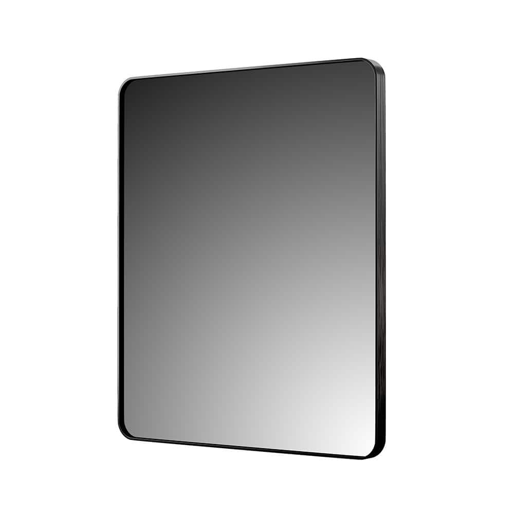 Politiek Stevenson Anoniem Foremost Reflections 24 in. W x 30 in. H Rectangular Aluminum Framed Wall  Mount Bathroom Vanity Mirror in Brushed Black AM2430R-BB - The Home Depot