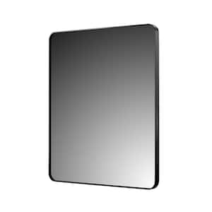 Reflections 24 in. W x 30 in. H Rectangular Aluminum Framed Wall Mount Bathroom Vanity Mirror in Brushed Black