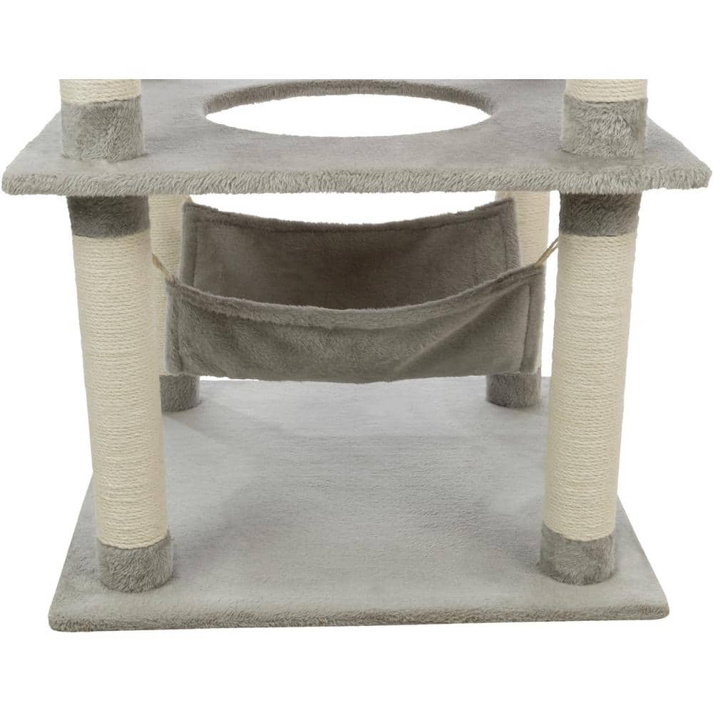 Abby 63.5'' Gray Sisal Cat Tree with Plush Platforms