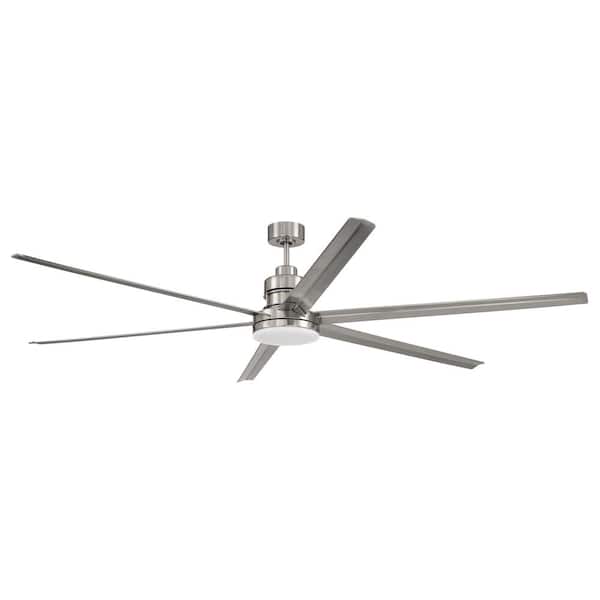 CRAFTMADE Mondo 80 in. Indoor Brushed Nickel Ceiling Fan and Integrated LED Light Smart Wi-Fi Enabled Remote with Voice Activation