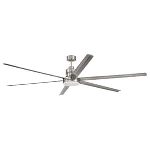 Mondo 80 in. Indoor Brushed Nickel Ceiling Fan and Integrated LED Light Smart Wi-Fi Enabled Remote with Voice Activation
