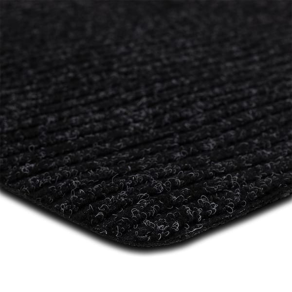 Mohawk Home All Purpose Tri-Rib Black 3 ft. x 8 ft. Indoor/Outdoor