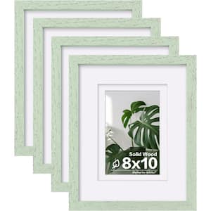 8 x 10 Matted Rustic Green Wood Hanging Picture Frame (Set of 4)
