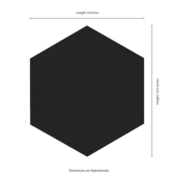 山のU asa of hexa（天板）mat black MSI Glassel Nero Hexagon Matte Porcelain Tile 9 in. x 10 in