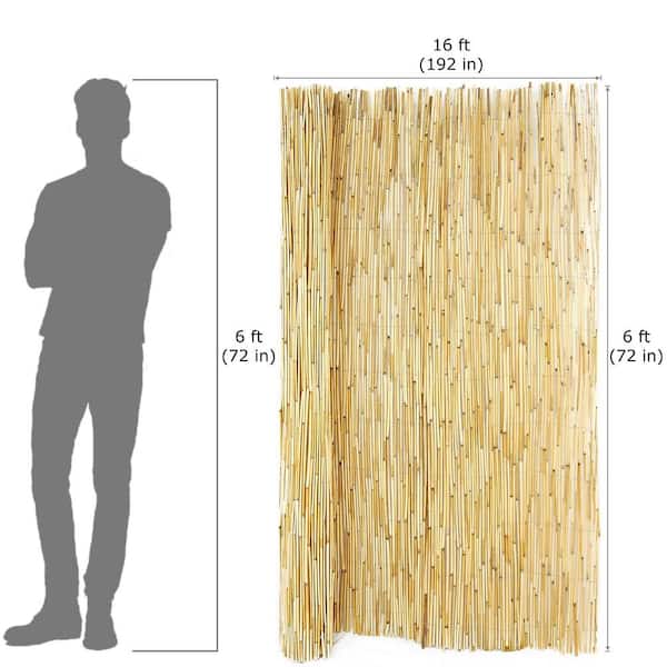 Backyard X-Scapes Bambus-Schilfrohr Rollo – Lichtfilterndes Fensterrollo 183x183 Cm, Manuell Bedienbar, Kaffee