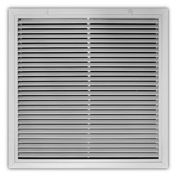 24 in. x 24 in. Aluminum Fixed Bar Return Air Filter Grille in White
