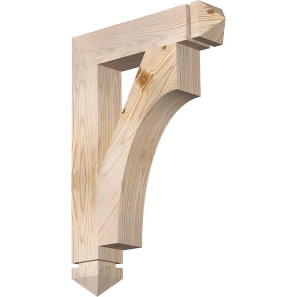 Ekena Millwork 3.5 in. x 26 in. x 18 in. Douglas Fir Westlake Arts and Crafts Smooth Bracket