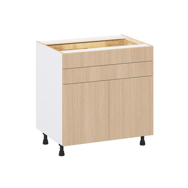 Timberline 33 in. W x 24.5 in. D x 34.5 in. H Assembled Shaker Base Kitchen Cabinet in Mojavi Oak with Two 5 in. Drawers