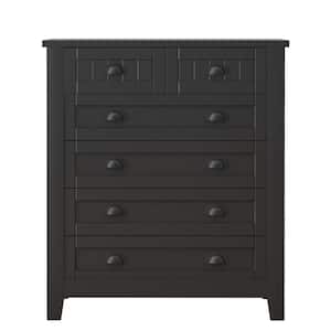 Black 6 Drawer Combo Chest of Drawers Storage Cabinet for Bedroom (33.9 in W. X 37.8 in H.)