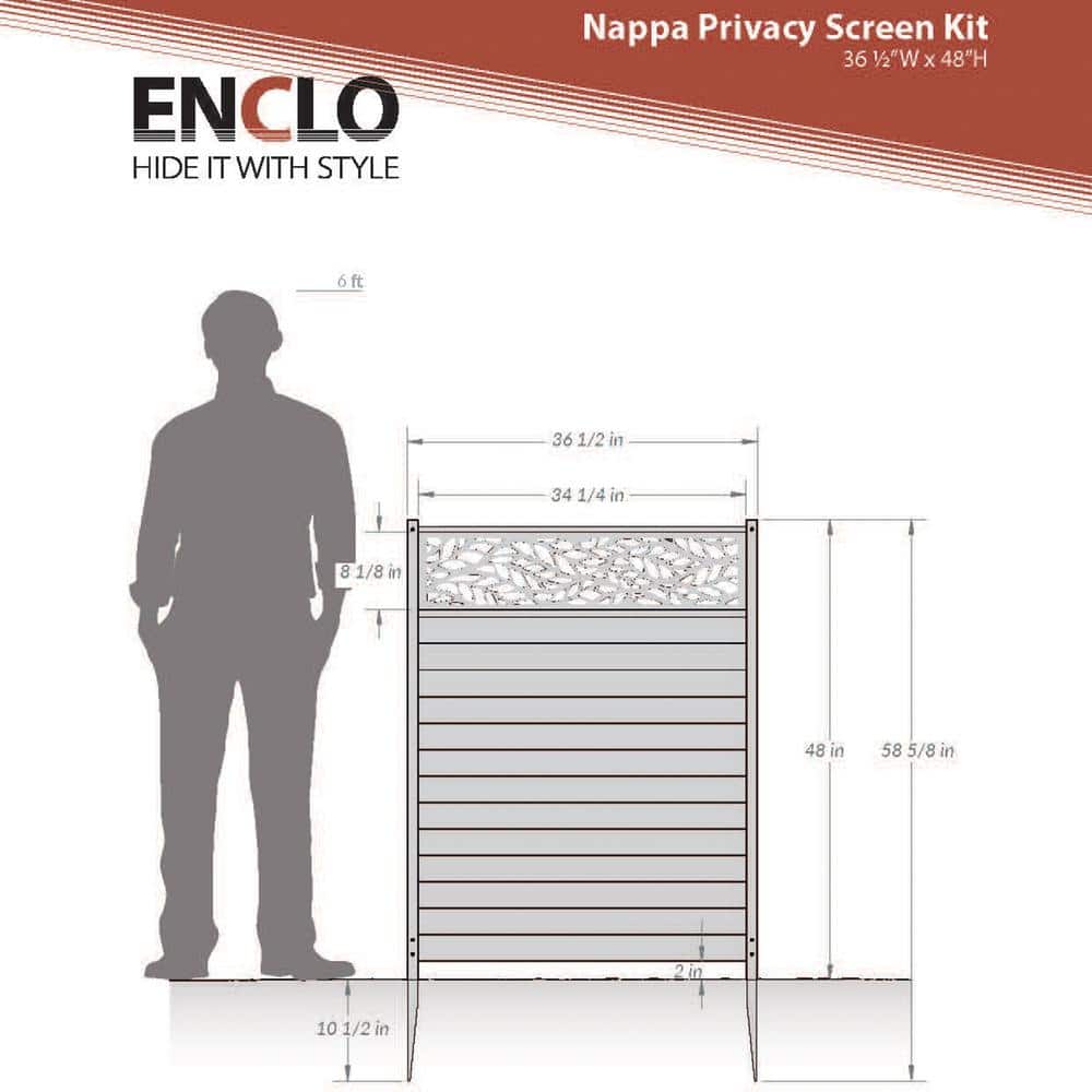 Nappa Cedar Color Vinyl Privacy Screen Kit with Laser Cut Design