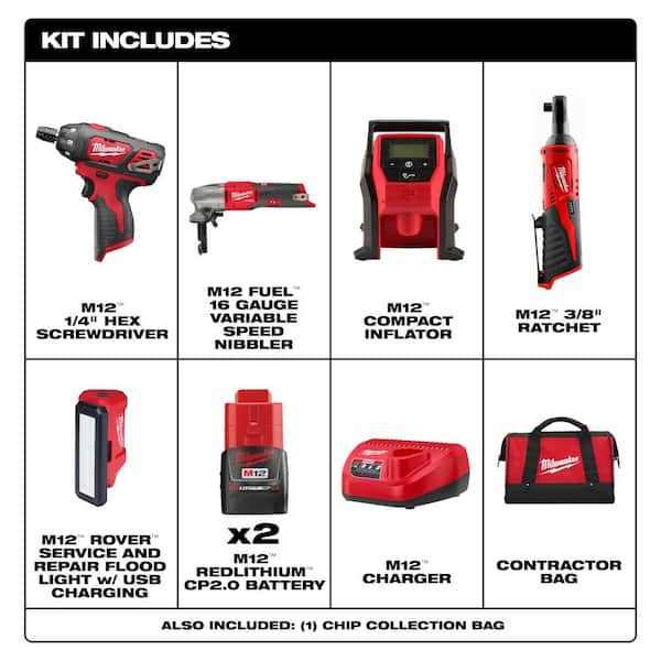 M12 12-Volt Lithium-Ion Brushless Cordless Combo Kit with M12 FUEL 16-Gauge Variable Speed Nibbler