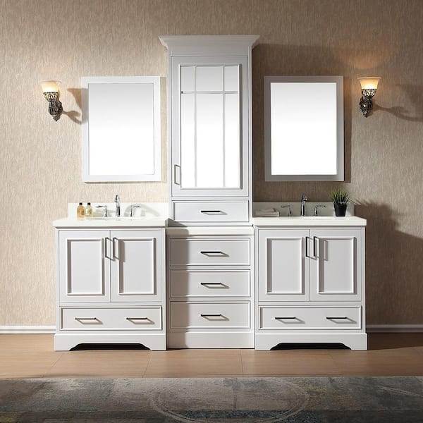 Ariel Stafford 85 In Bath Vanity, Double Bath Vanity With Center Tower