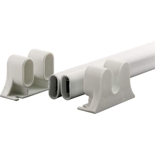 36 in. L Steel Reinforced White Vinyl Push Bar for Hinged Swinging Screen Doors