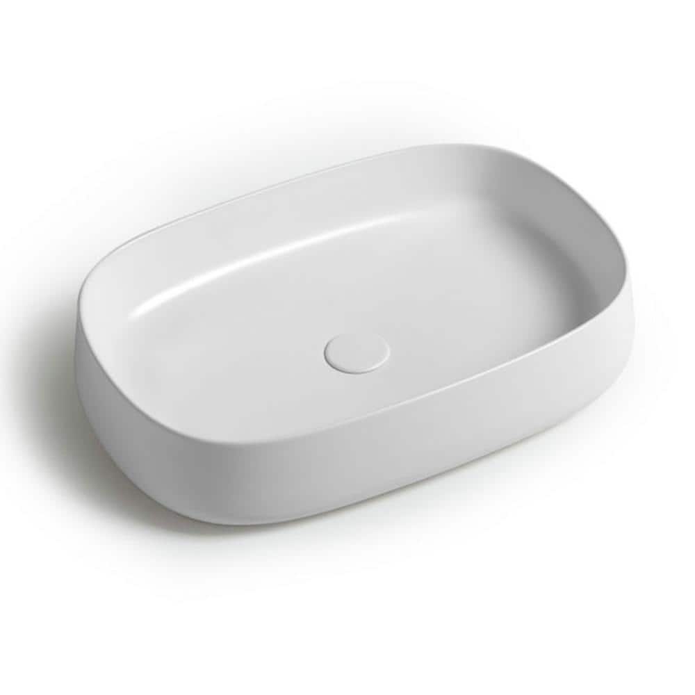 WS Bath Collections Mood JU 60.40 Ceramic Rectangle Vessel Sink in Glossy White -  Mood JU 60.40WG