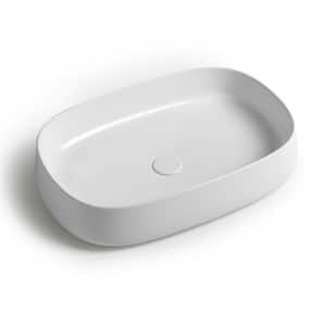 Mood JU 60.40 Ceramic Rectangle Vessel Sink in Glossy White
