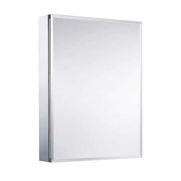 Unbranded Audriana 24 in. W x 30 in. H Large Rectangular Silver Aluminum Recessed or Surface Mount Medicine Cabinet with Mirror