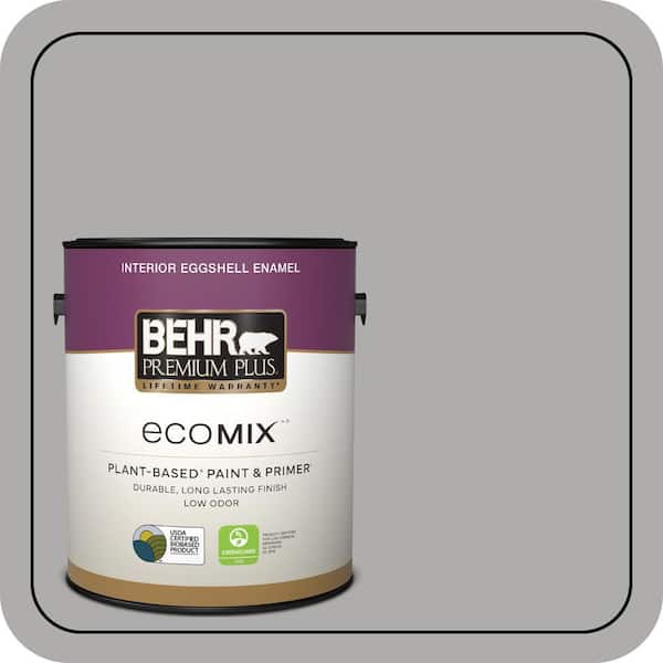 1 gal. #N520-3 Flannel Gray Eggshell Enamel EcoMix Plant-Based Interior Paint & Primer