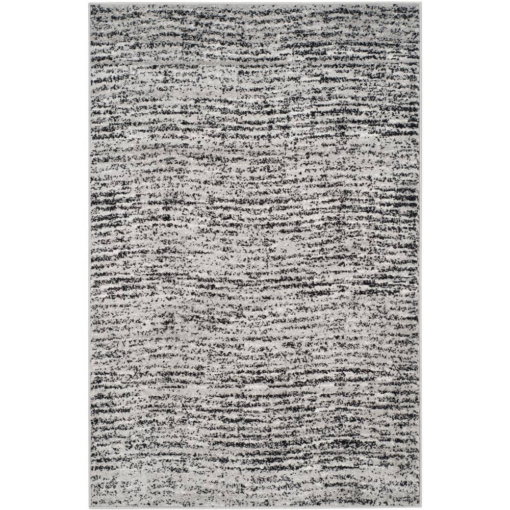 SAFAVIEH Adirondack Black/Silver 4 ft. x 6 ft. Striped Area Rug ADR117A ...