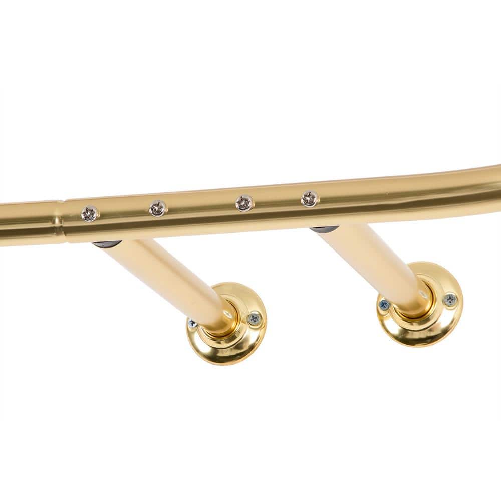 Gold Aluminum D-Shaped Ceiling Mounted Shower Curtain Rod Set
