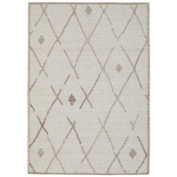 Hima 5 x 7 Beige and Brown Geometric Area Rug