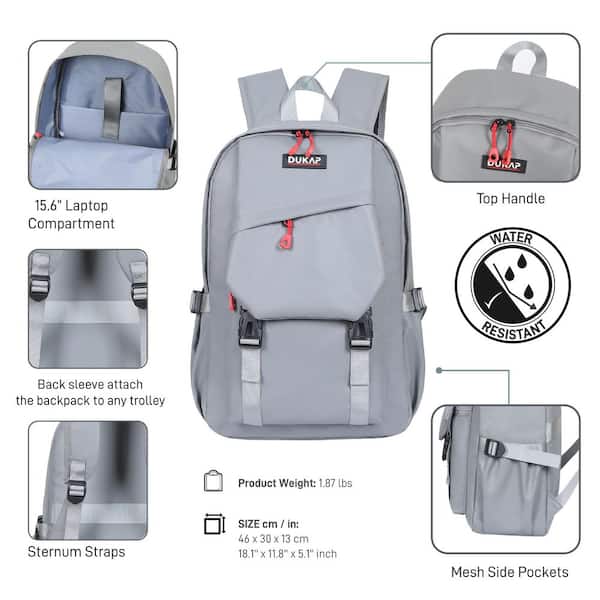 DUKAP DELRAY Executive Laptop Backpack with 15.6" Laptop Pocket, Gray DUKAP DELRAY Executive Laptop Backpack with 15.6" Laptop Pocket, Gray