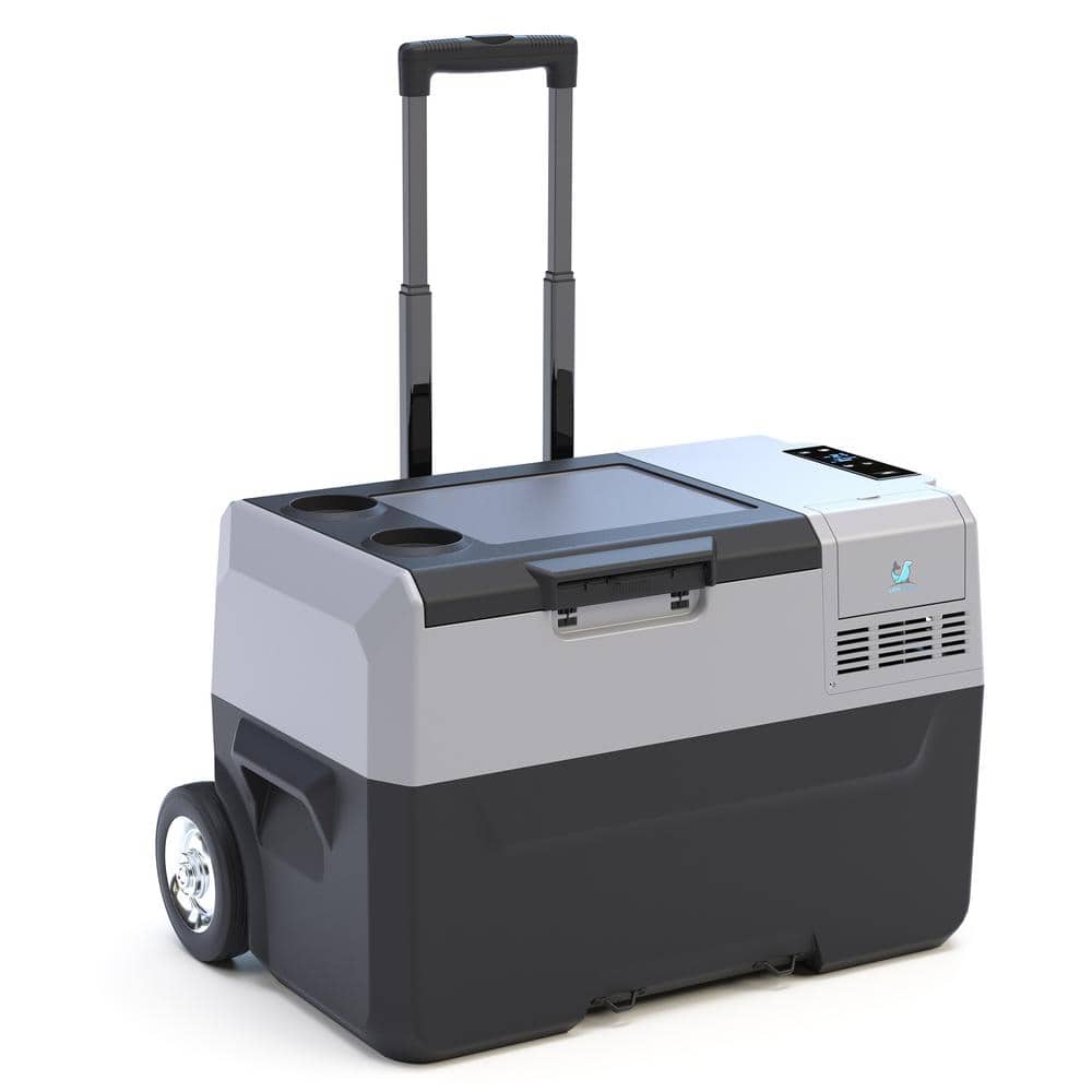 White and Grey 32 qt. Car Portable Refrigerator Cooler with APP Control and