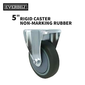 5 in. Gray Rubber Like TPR and Steel Rigid Plate Caster with 350 lb. Load Rating