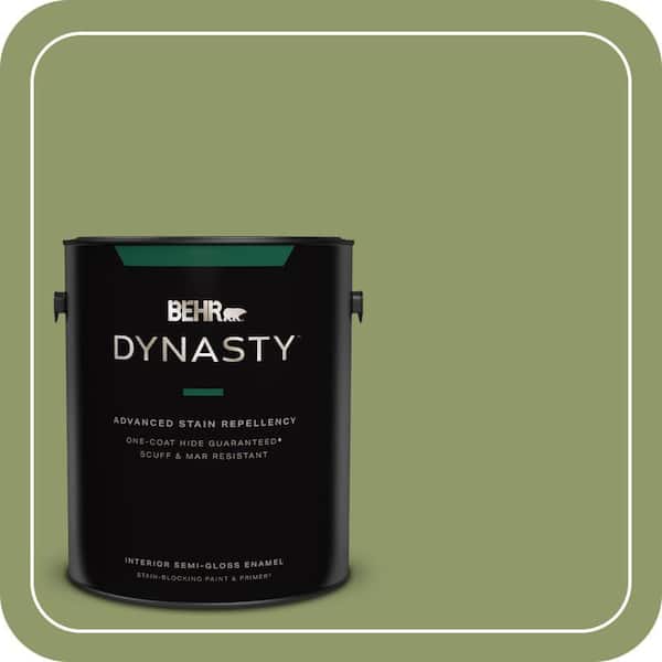 BEHR DYNASTY 1 gal. Home Decorators Collection #HDC-SP14-2 Exotic Palm Semi-Gloss Enamel Interior Stain-Blocking Paint & Primer