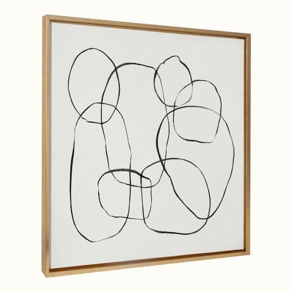 Kate and Laurel Sylvie "Dancing Circles" by Teju Reval of Snazzyhues Framed Art Print 30 in. x 30 in.