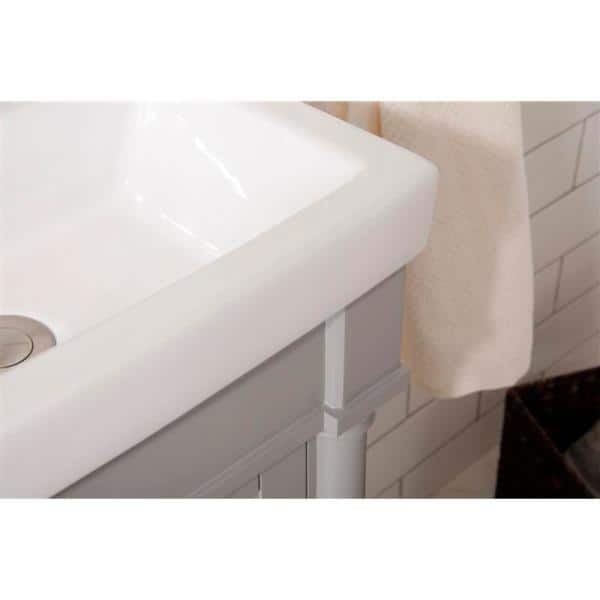 Gray Poplar and MDF Freestanding 18" Sink Vanity