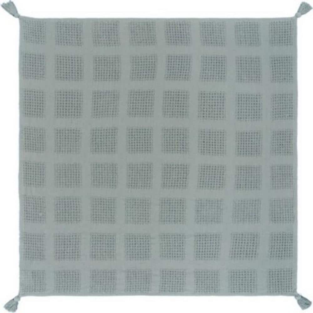 Josephine Woven Jade Green All Natural Cotton Throw Blanket