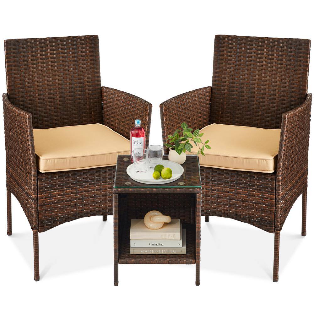 Reviews for Best Choice Products Brown 3Piece Wicker Outdoor Bistro