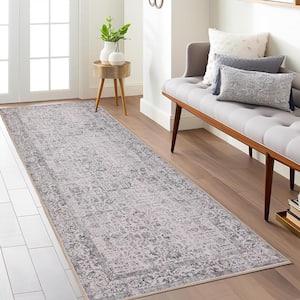 Entomology Grey 2 ft. x 6 ft. Vintage Floral Area Rug