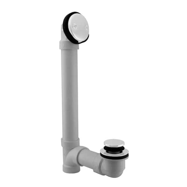 Westbrass 1-1/2 in. Schedule 40 PVC Tip-Toe Drain Bath Waste and Overflow with 2-Hole Faceplate in Powder Coat White