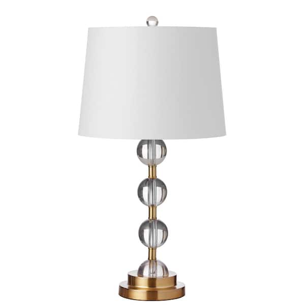Dainolite 26 in. H 1-Light Aged Brass Table Lamp with Laminated Fabric Shade