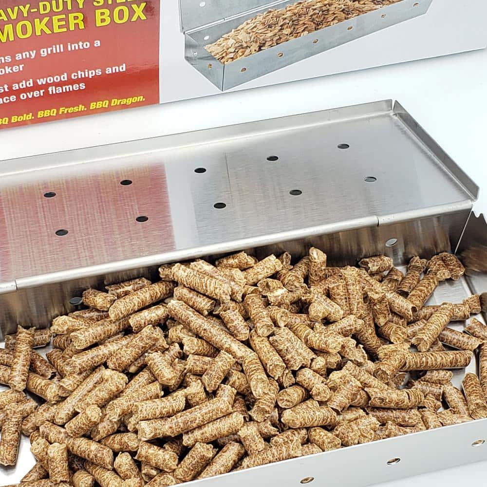 Extra-Large Stainless Steel Smoker Box with Hinged Lid