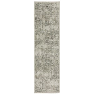 Apex Beige/Gray 2 ft. x 8 ft. Vintage Distressed Oriental Polyester Indoor Runner Area Rug