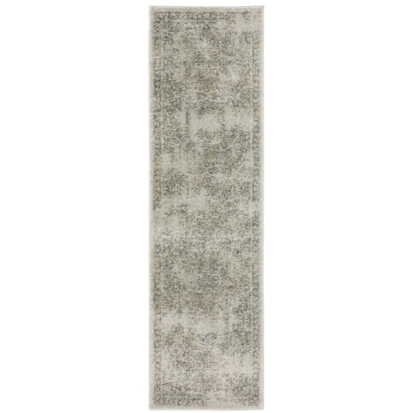 AVERLEY HOME Apex Beige/Gray 2 ft. x 8 ft. Vintage Distressed Oriental Polyester Indoor Runner Area Rug
